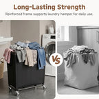 StorageWorks Laundry Hamper with Wheels, 310L Large Black Basket Cart - Image 4