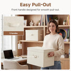 StorageWorks Fabric Storage Bins with Lids, Closet Storage Bins - Image 3
