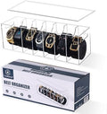 Acrylic Belt Organizer with Dust Cover – Clear Belt Rack & Storage Box, 7-Compartment Belt Holder for Closet, Drawer or Wall Mount – Space Saving Tie & Accessory Organizer for Men & Women by Unknown
