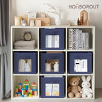 Homsorout Storage Cube 11 Inch - Cube Storage Bins with Window, Closet Storage Baskets with Handle, Fabric Bins for Closet, Shelves, Toys, Clothes, Set of 8, Navy Blue - Image 3