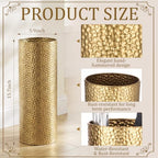 Lounsweer Metal Hammered Umbrella Stand, Gold Cylindrical Umbrella Holder for Entryway, Free Standing Canes Walking Sticks Organizer, Round Waterproof Drip Container for Home Office, 15.8 x 5.9 in - Image 2