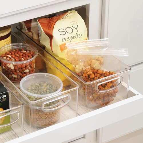 iDesign Plastic Stackable Pantry Bin with Handles, Set of 2, Clear - Image 3