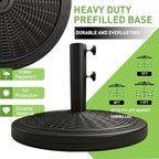 T&Jero 33 lb Round Heavy Duty Patio Market Table Umbrella Base Weight Stand Pre-Filled for Outdoor, Black - Image 3