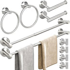 10pcs Brushed Nickel Retractable Bathroom Hardware Set by RUBY.Q