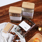 APT 1101 Glass Storage Jars with Bamboo Lid, glass canisters with airtight lids, Clear jars with lids for Spice, Cookie, Candy, Tea, Coffee Bean and Rice (White, 26 oz, Set of 6) - Image 4