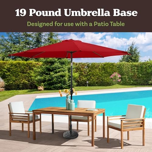 Pure Garden Outdoor Umbrella Base, 19lb, Black - Image 2