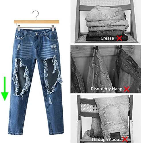 Nature Smile Wooden Pants Hangers, Natural Color, 20 Pack - Image 5