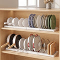 2 Pack Expandable Pots and Pans Organizer Under Cabinet, Foldable Kitchen Cabinet Organizer with 12 Adjustable Dividers, 31" Cookware Rack for Pots, Pans, Pot Lids, Cutting Boards & Bakeware by Unknown