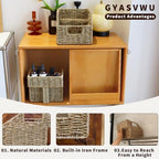 GYASVWU Seagrass Pantry Baskets for Organizing, Wicker Storage Baskets for High Shelves with Handles, Rattan Baskets for Home, Cabinet, Farmhouse, 2 Pack (Seagrass Color) - Image 2