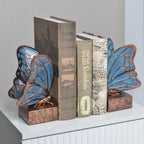 Vintage Blue Butterfly Bookends,Resin Book Ends for Shelves,Heavy Duty Decorative Bookends,Creative Book Stopper Holder Decor for Desk Home Office,Shelf Decoration,Gifts for Mother's Day - Image 5