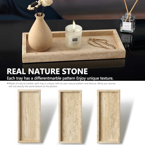 Real Natural Small Travertine Tray for Bathroom, Vanity, Kitchen Counter - Image 4