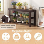 Sweetcrispy 3-Tier Shoe Rack Bench for Entryway, 35 Inches, Brown - Image 4