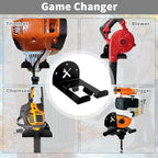 Upgraded Trimmer Rack Wall Mount - 8" Heavy Duty Weed Eater Hanger for Garage Wall, Garden Power Tool Holder Organizer Hooks for Grass Trimmer, Hedge Trimmer, Leaf Blower and Chainsaw, Black, 3 Pack - Image 2
