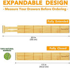SpaceAid Bamboo Drawer Dividers with Inserts and Labels, Kitchen Adjustable Drawer Organizers, Expandable Organization for Home, Office, Dressers and Bathroom, 8 Dividers with 18 Inserts (17-22 in) - Image 6