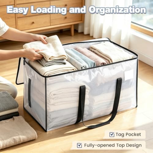 8 Pack Heavy Duty Waterproof Moving Bags, Foldable Totes - Image 3