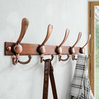 Dseap Coat Rack Wall Mount, Heavy Duty 12-Gauge Base vs Flimsy 1mm, Double-Thick Solid Anti-Snap Hooks, 16” Stud-Mount,Stainless Steel Hanger for Clothes Hat Entryway Closet, Antique Copper,Pack of 2 - Image 5
