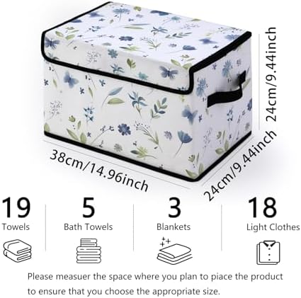 Stackable Storage Bins with Lids,Closet Organizers Fabric Box for Home and Office,Blanket Clothes Organizers,Under Bed Storage Containers 3 Pack - Image 2