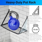 Miyili Wall Mounted Hanging Pot Rack – 30 by 13-Inch Kitchen Organizer with 10 Hooks, Space-Saving Cookware Hanger for Pots & Pans, Black - Image 5