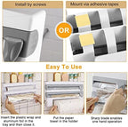 Magnetic Plastic Wrap Dispenser with Cutter Refillable Aluminum Tin Foil and Plastic Wrap Organizer for Kitchen Kitchen Roll Dispenser Grey - Image 4