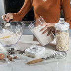 Felli Flip Tite Food Storage Container with Scoop & Lid 5" LARGE Airtight Ring Top, Acrylic Canister for Sugar Flour Baking Powder Rice Pasta, Kitchen Organizer Christmas Gift Set (10pk, Variety) - Image 4