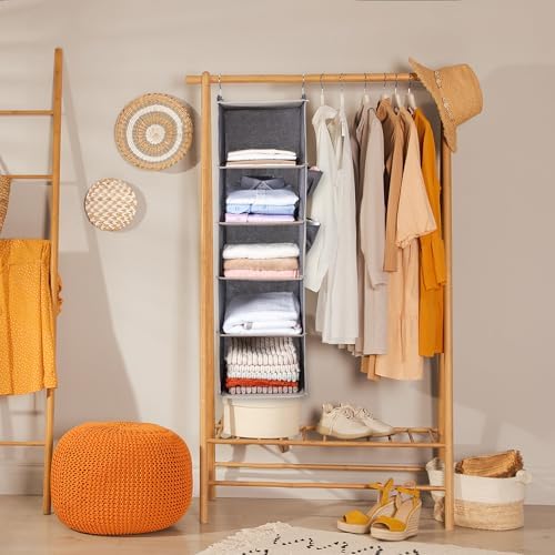BOOMIBOO Hanging Closet Organize and Shelves,5-Hanging Shelf（2 Pack,Black） - Image 2