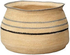 Maklaine Handwoven Natural Seagrass Jute Decorative Basket, 14 in Diameter, Sustainably Harvested, Unique Weaving Patterns, Indoor Use Only, Natural Finish, Artisan Craft for Home Décor Displays by Maklaine