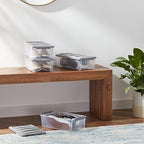 Amazon Basics Plastic Storage Containers with Secure Latching Lids, Stackable Organization Bins, Clear/Grey, 5 Quart, Set of 10 - Image 7