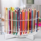 Eersida 120 Slot Acrylic Pen Holder Pen Clear Pencil Holder Display Stand Marker Organizer Acrylic Desktop Organizer the Hole Diameter Is 0.5 Inch for Art Supply Makeup Brushes Storage Craft Shows - Image 2