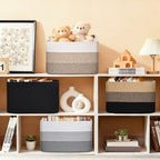 Baskets for Organizing,Storage Baskets,3 Pack Baskets for Shelfves,15"×10"×9" Woven Black Basket,toy storage bins,bins for organization - Image 2