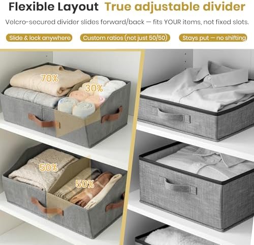 HOMELUX THEORY Closet Organizers Storage, Small Collapsible Bin 6pc, Black - Image 4