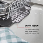 KitchenAid Large Capacity, Fully Size Self Draining Rust Resistatant Satin Coated Dish Rack with Removable Flatware Caddy 20.47-Inch, Gray - Image 5