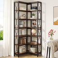 Tribesigns Corner Shelf, 7-Tier Industrial Corner Bookshelf and Bookcase by Tribesigns
