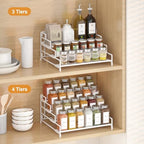 RUILALIFE 4-Tier-Spice-Rack-Organizer-for-Cabinet, Adjustable Depth Spice Holder Shelf For Countertop Pantry Cupboard, Metal Tiered Seasoning Organizer,Display Shelf Riser - Image 5