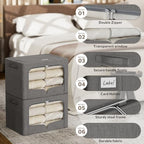 FHSQX 3 Pack Clothes Storage Bins with Metal Frame - Image 4