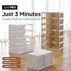 ANTBOX Foldable Shoe Rack,Shoe Organizers for Closet Plastic Shoe Storage Box For Entryway,Living Room,Large Sturdy Stackable Sneaker Cabinet Bins With Magnetic Clear Door 6 Tiers 12 Pairs - Image 4