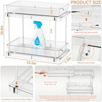 Yieach 4 Pack Under Sink Organizers and Storage,Clear Acrylic Bathroom Organizer and Cabinet Organization for Makeup,Medicine,Two Tier Pull Out Cabinet Organizer Drawers for Pantry,Vanity Storage Bins - Image 2