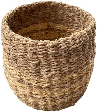 Small Seagrass Basket, Handwoven Natural Storage Bin By Laquedecraft by Laquedecraft