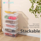 Stackable Plastic Storage Shoebox, BPA-Free Nestable Container with Latching Lid to Organize Shoes, See-Through Box for Home and Office, Multi-Purpose Clear Bins (12 Pack 6 Quart) - Image 3