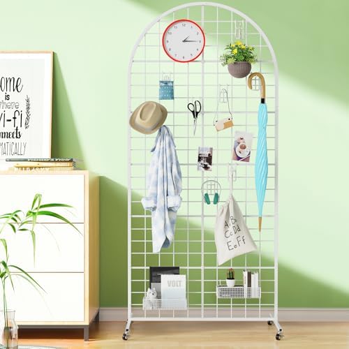 Aseem Metal Grid Wall Panels Display Stand Black Movable 2.6x5.8FT, 1PCS - Image 4