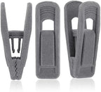Tinfol Gray Velvet Hanger Clips, 80 Pack Pants Velvet Clips, Large Opening Clothes Pin Hanger Clip, Strong Finger Flocked Clip Perfect for Slim-line Clothes Velvet Hangers by Tinfol
