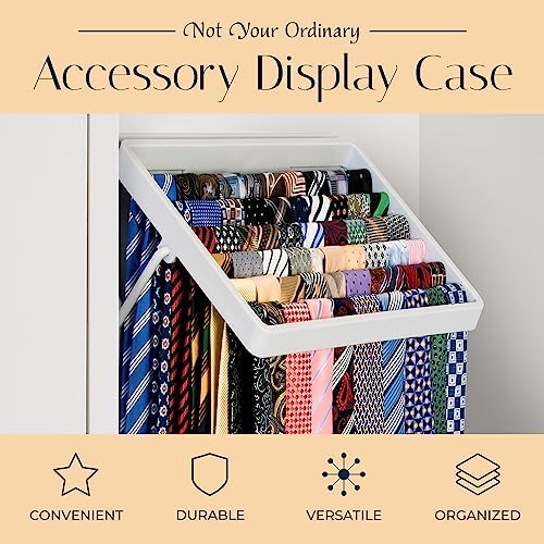 TieMaster Wall Mounted Tie Rack and Scarf Organizer with 5 Belt Hooks - Image 6