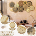 Xuhal 15 Pcs Boho Wall Basket Decor Handcrafted Seagrass Woven Wall Basket Rustic Round Woven Hanging Art for Home Farmhouse Kitchen Table Living Room(Mixed Colors Style) - Image 6