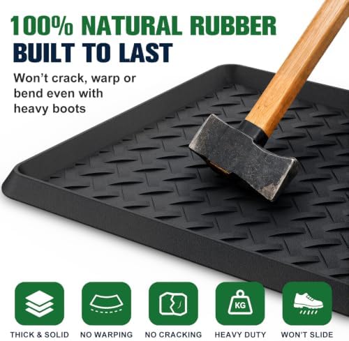 Extra Large Boot Trays - Heavy-Duty Rubber Mat with Raised Edges, Waterproof Shoe Mat Tray for Indoor & Outdoor, Multi-Purpose Catch-All Trays/Floor Protector, 47.25" x 15.75" - Image 3