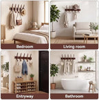 Marsui 21'' Wooden Coat Rack Wall Mounted with 5 Hooks - Image 5