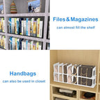 Adjustable Vertical File Sorter Sturdy Plastic Expandable Upright File Holder, Desktop Binder Organizer, School Office File Organizer Bookshelf Divider, Assemble Easily Endlessly, Purple - Image 4