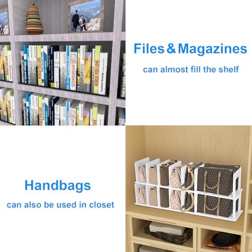 Translucent Frosted Adjustable Vertical File Sorter Sturdy Plastic Expandable Upright File Holder, Desktop Binder Organizer, School Office Book File Organizer, Assemble Easily Endlessly - Image 4