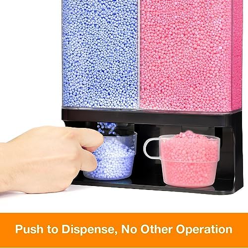 Laundry Scent Boosters Beads Dispenser, Conwomin Wall Mounted Laundry Detergent Dispenser with 2 Cups for Laundry Beads, Rice, Beans, Stain Remover Powder, Black(105 oz) - Image 2