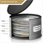 Sorbus China Storage Containers, with Lid (Dinner Plate Storage, Gray) - Image 5