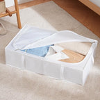 TYEERS Under Bed Storage Containers, Durable Fabric, Washable, Collapsible, Under Bed Storage Bins for Clothes, Blankets, Sheets, Shoes, 27.5x16.5x7 Inches, 4-Pack, White - Image 3