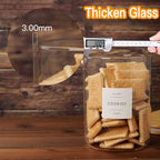CZZGSM Set of 2 Large Glass Flour and Sugar Containers - 100 Fl oz Thicken Glass Storage Jars with Airtight Bamboo Lid and 132 Kitchen Pantry Labels - Big Clear Rice Containers Farmhouse - Image 3